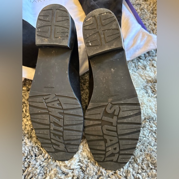 STUART WEITZMAN BLACK SUEDE LOWLAND BOOTS - Picture 4 of 5